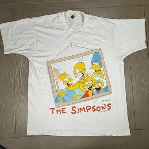 Vintage 1990 The Simpsons Matt Groening Bart Homer Simpson T-Shirt Adult Size L